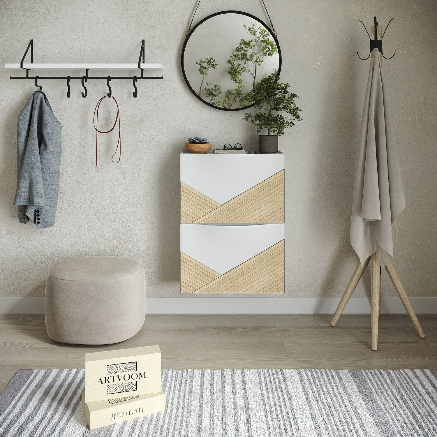 IKEA Trones Shoe Cabinet Overlays - Pre-Finished Textured Oak Cover