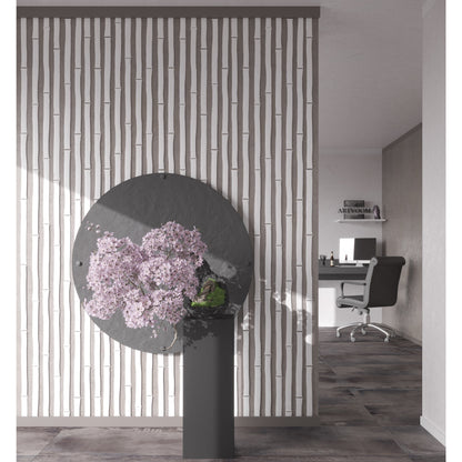 White Bamboo Panel Wall Slats, 24 pcs in box. Artvoom Wall Decor - Artvoom