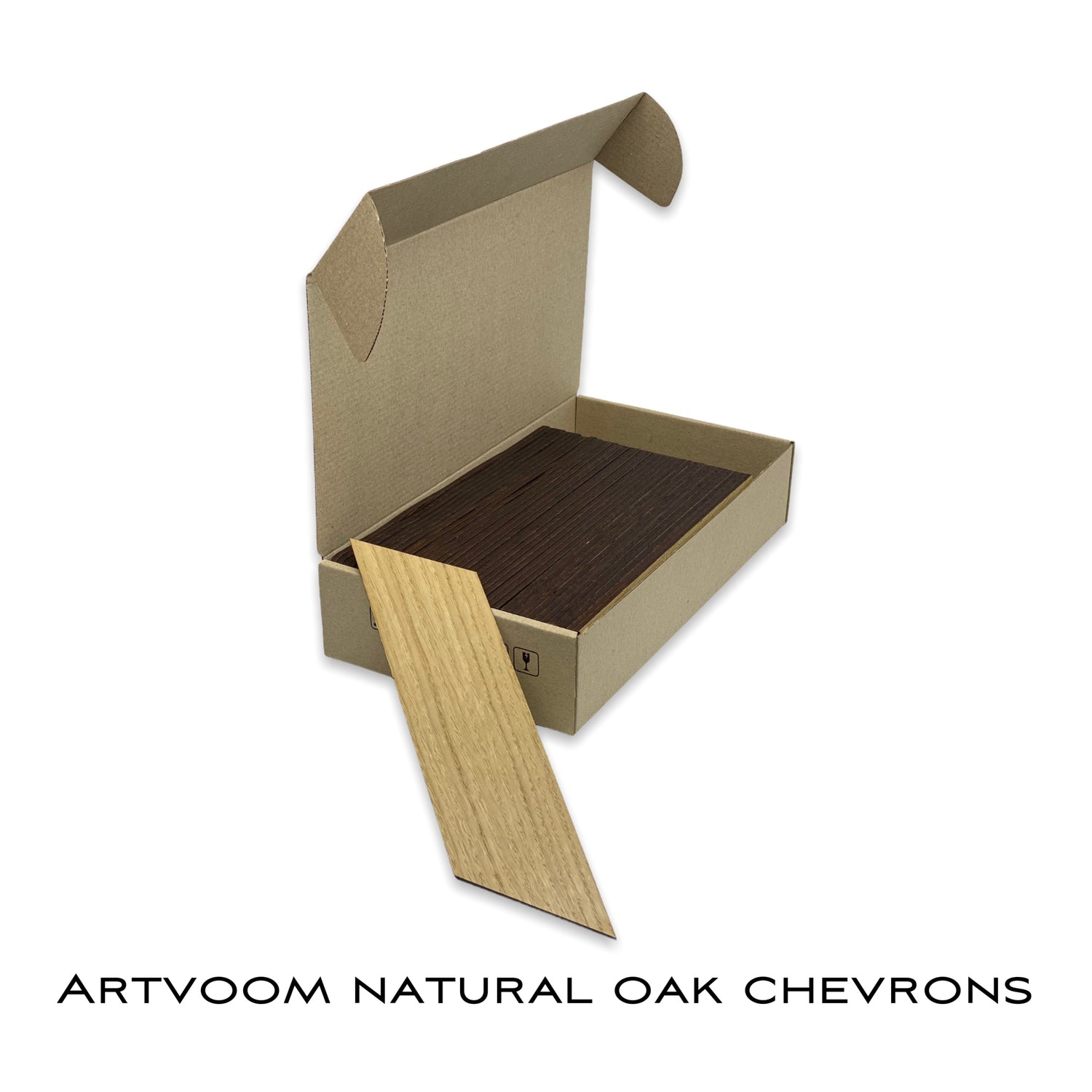 Wooden Natural Oak Chevrons for Wall Panels, 38 pcs in box. Artvoom Wall Decor - Artvoom