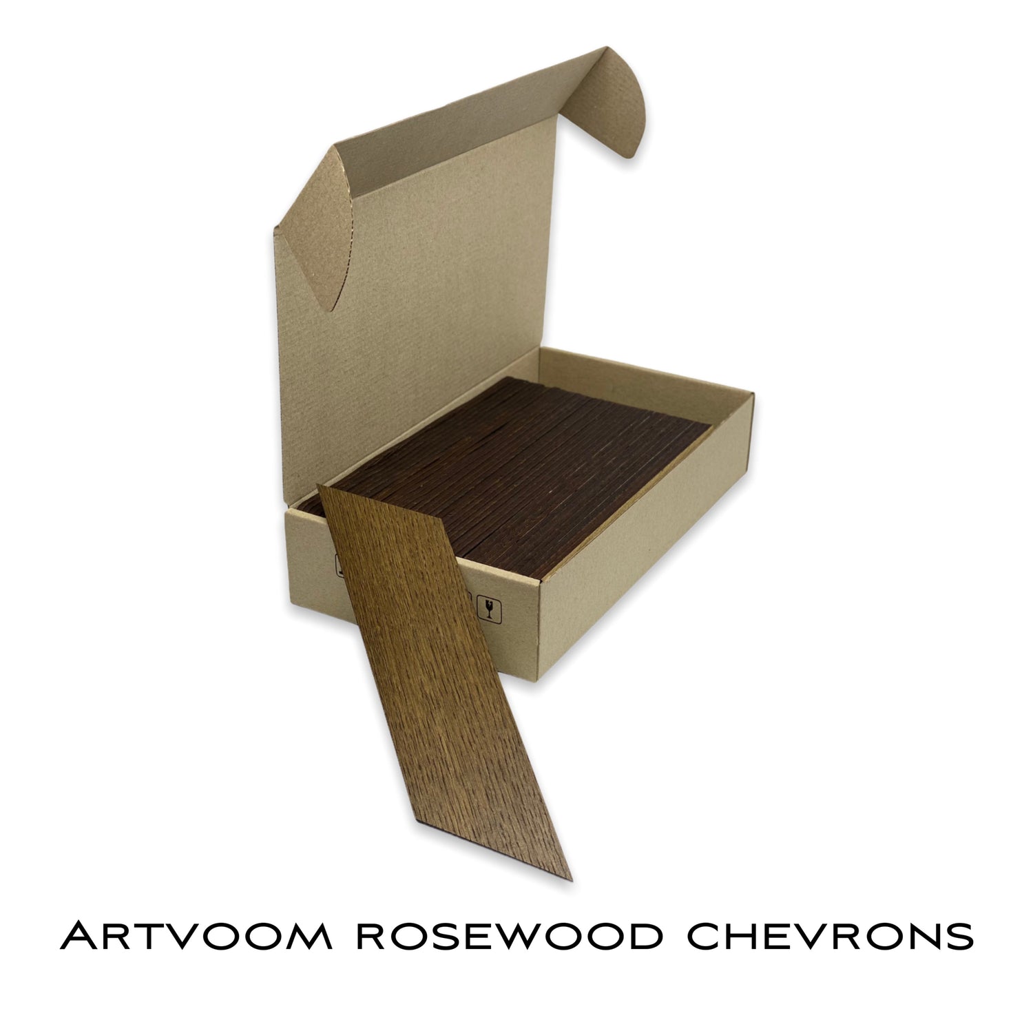 Wooden Rosewood Chevrons for Wall Panels, 38 pcs in box. Artvoom Wall Decor - Artvoom