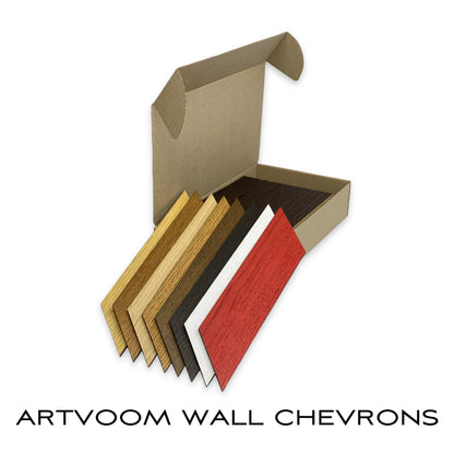 Wooden Walnut Chevrons for Wall Panels, 38 pcs in box. Artvoom Wall Decor - Artvoom