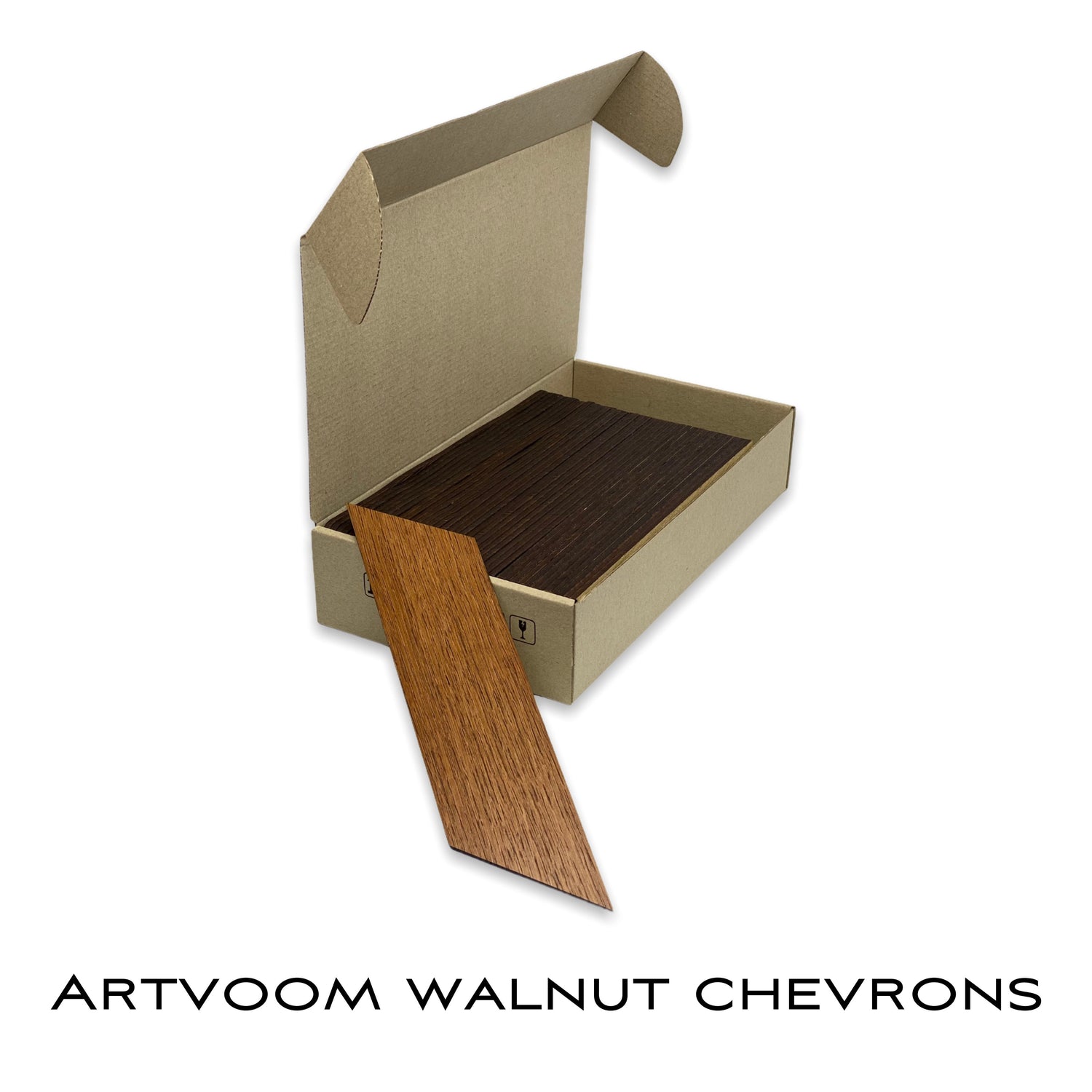 Wooden Walnut Chevrons for Wall Panels, 38 pcs in box. Artvoom Wall Decor - Artvoom