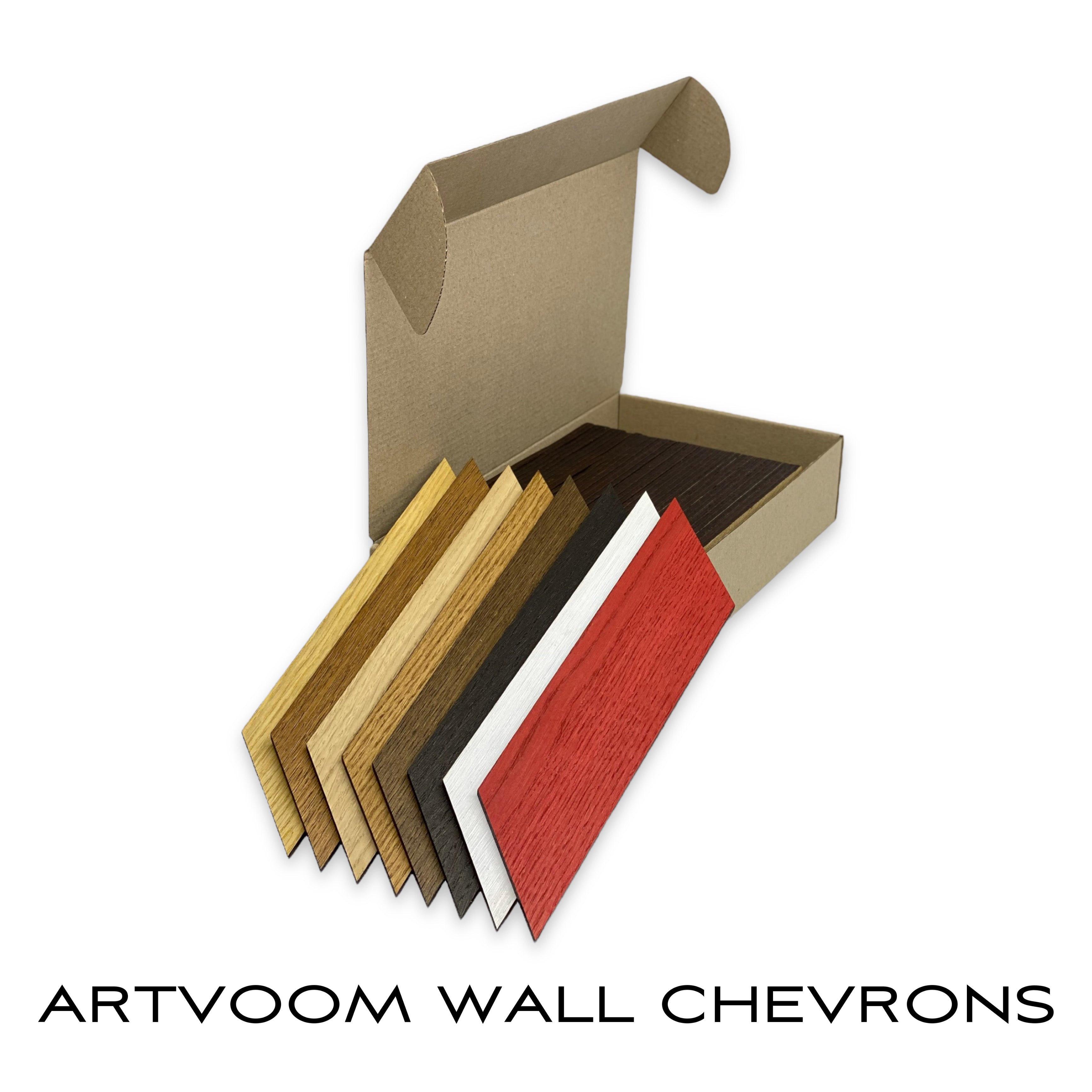 Wooden Wenge Oak Chevrons for Wall Panels, 38 pcs in box. Artvoom Wall Decor - Artvoom