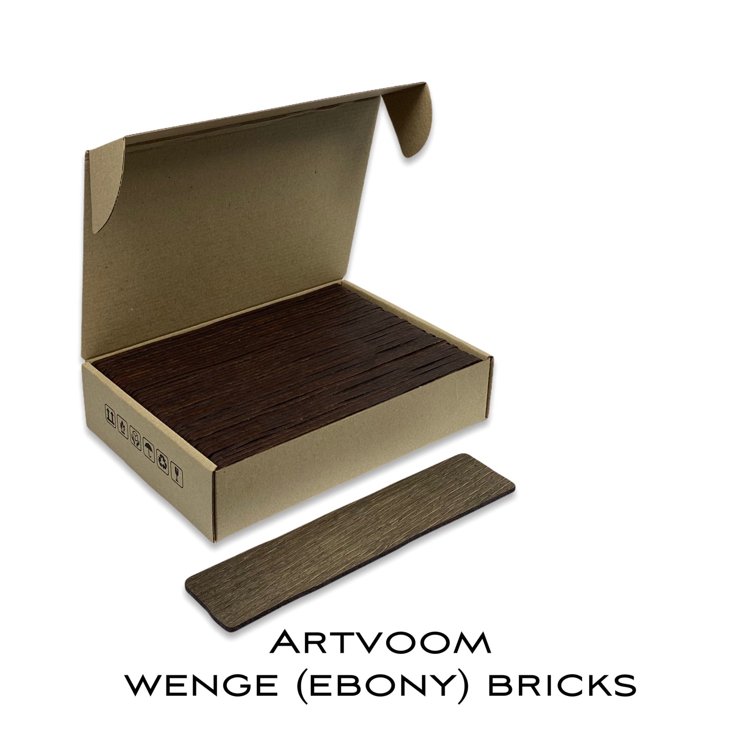 Real Wooden Ebony (Wenge) Faux Bricks for Wall Panels, 42 pcs in box. Artvoom Wall Decor - Artvoom