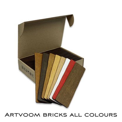 Real Wooden Red Faux Bricks for Wall Panels, 42 pcs in box. Artvoom Wall Decor - Artvoom