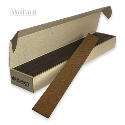 Narrow Walnut Wooden Wall Slats, 24 pcs in box. Artvoom Wall Decor - Artvoom