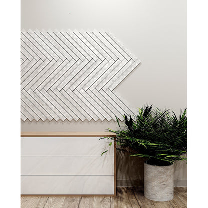 Wide White Wooden Wall Slat,  24 pcs in box. Artvoom Wall Decor - Artvoom