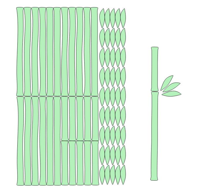 Bamboo Style Wooden Wall Panels - Horizontal Accent Wall Slats Pack of 24 panels by Artvoom – wood decor