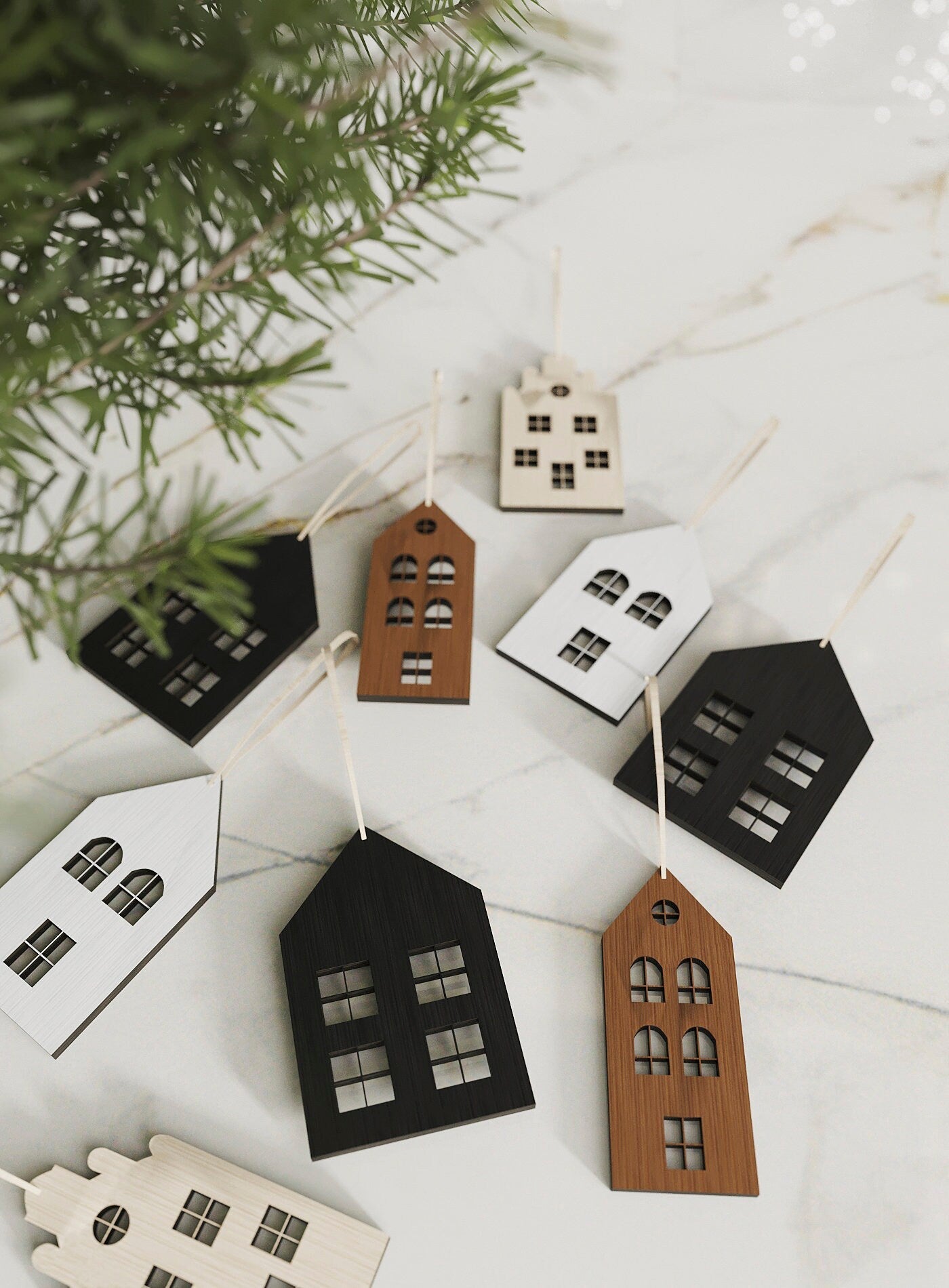 Christmas Houses Tree Decoration panels by Artvoom – wood decor