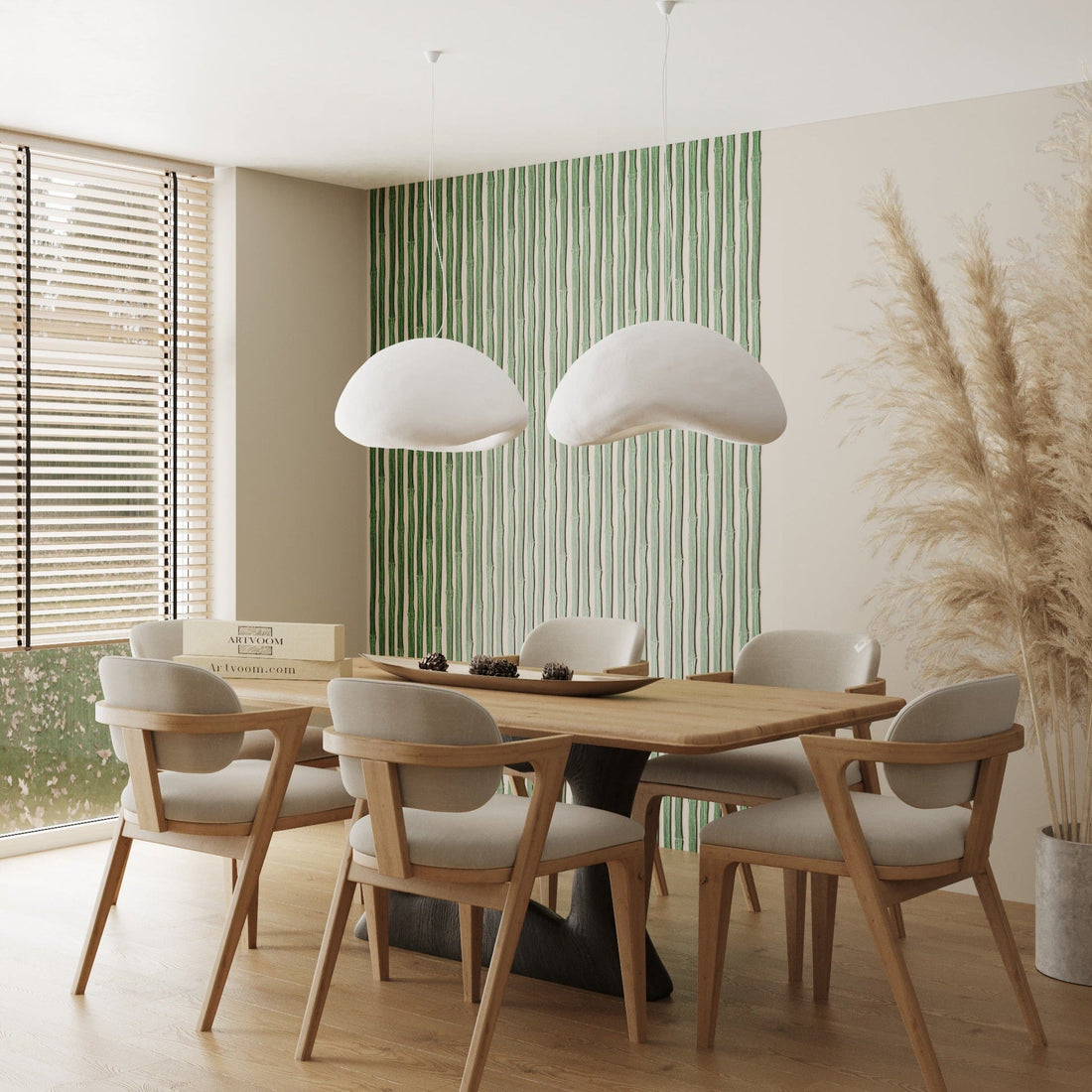 Green Bamboo Panel Wall Slats, 24 pcs in box. Artvoom Wall Decor panels by Artvoom – wood decor