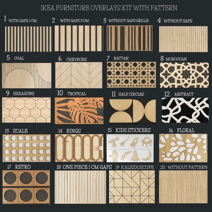 IKEA Hemnes Furniture Overlays – Natural Oak Panels for Custom Dresser Makeover panels by Artvoom – wood decor