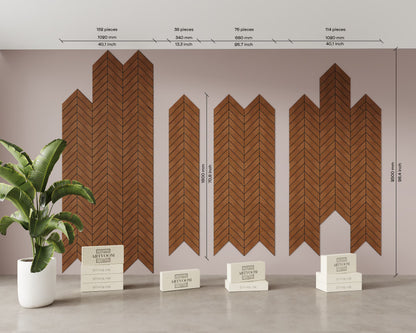 Chevron Wooden Wall Panels | Customizable Herringbone panels for Accent Wall