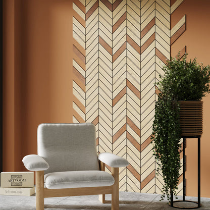 Chevron Wooden Wall Panels | Customizable Herringbone panels for Accent Wall