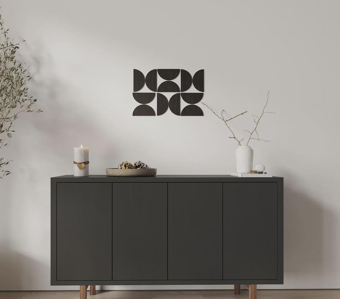 Semicircle Wooden Wall Art Panels - Abstract Art Installation