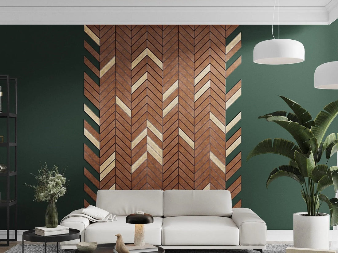 Chevron Wooden Wall Panels | Customizable Herringbone panels for Accent Wall
