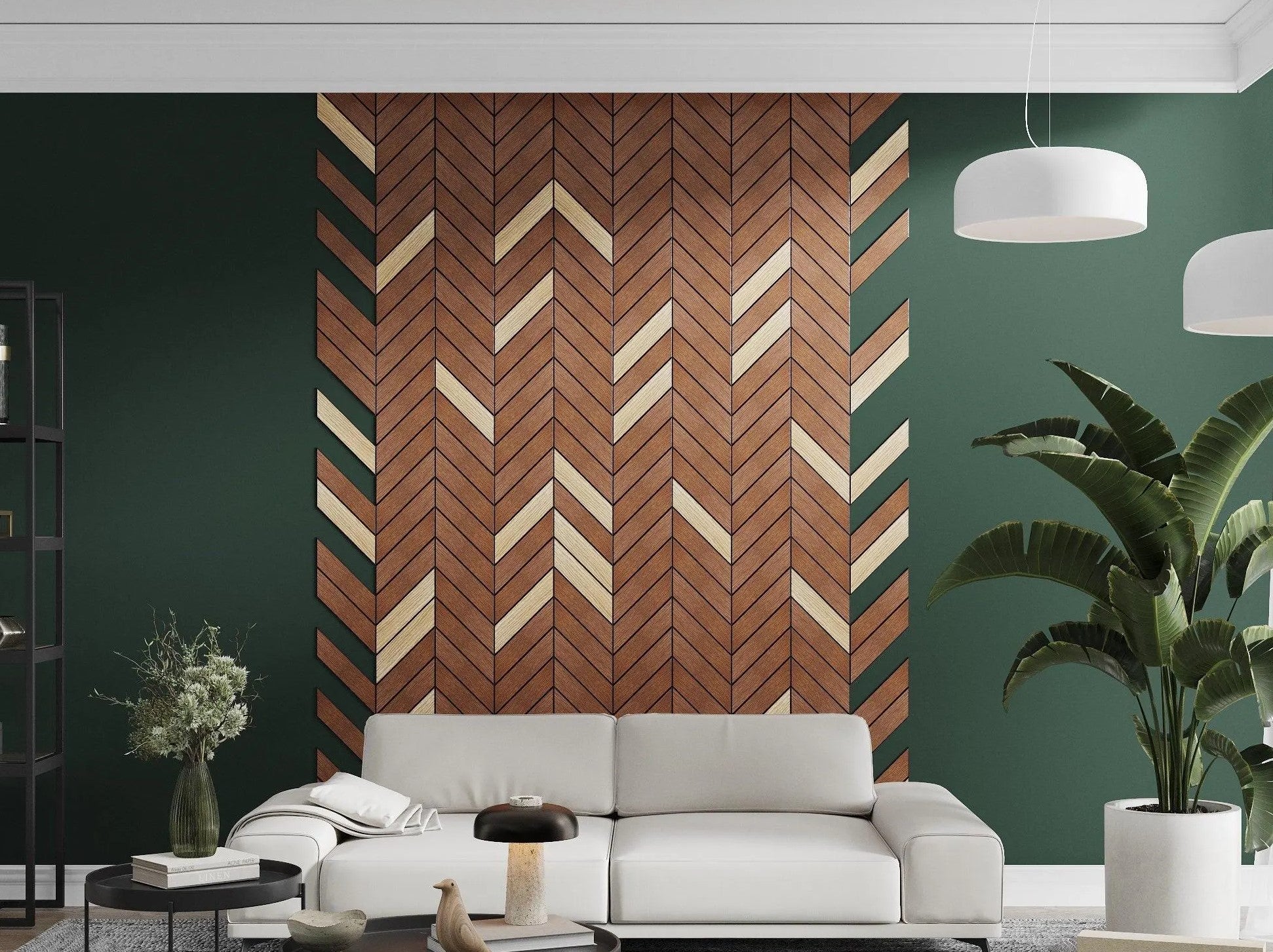 Chevron Wooden Wall Panels | Customizable Herringbone panels for Accent Wall