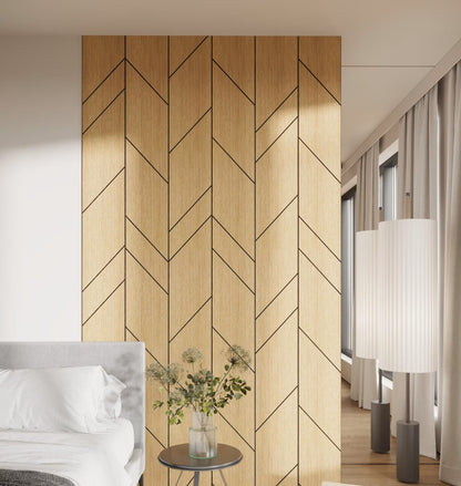 3D Wooden Wall Chevron Panels for a Luxury Accent Wall