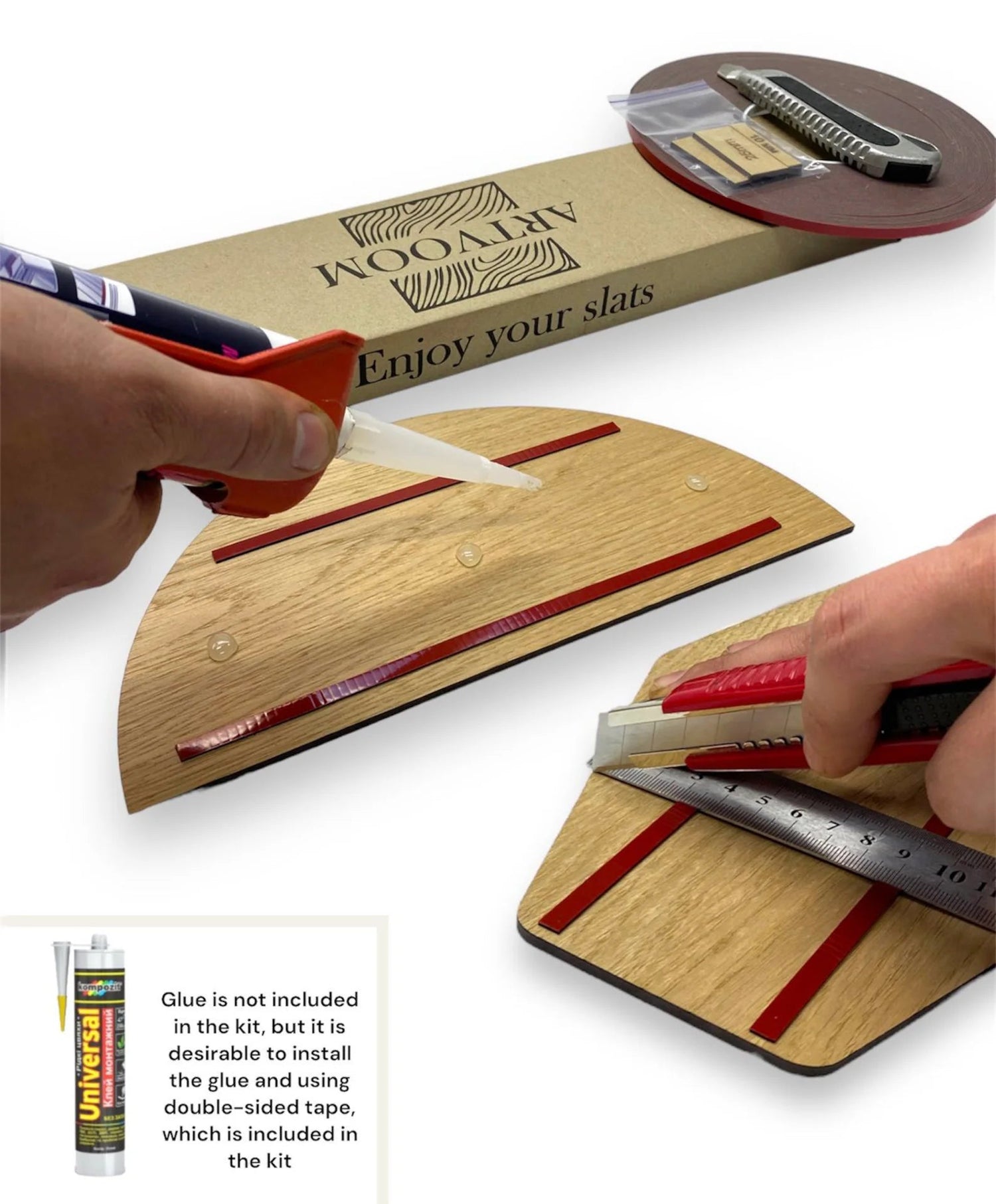 Large Semicircle Wooden Wall Panels - Half Circle Oak Veneer Panels panels by Artvoom – wood decor
