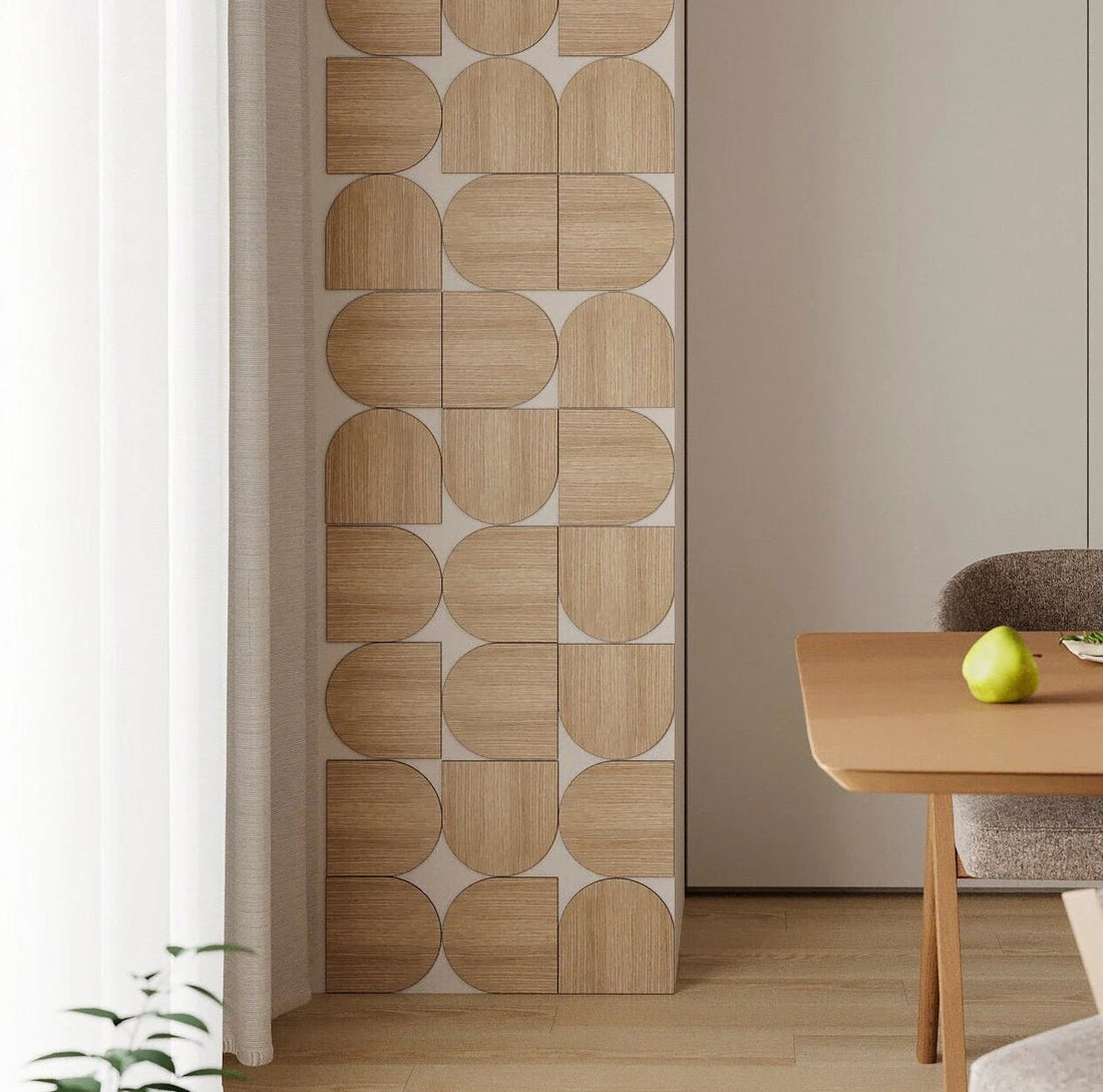 Large Semicircle Wooden Wall Panels - Half Circle Oak Veneer Panels panels by Artvoom – wood decor