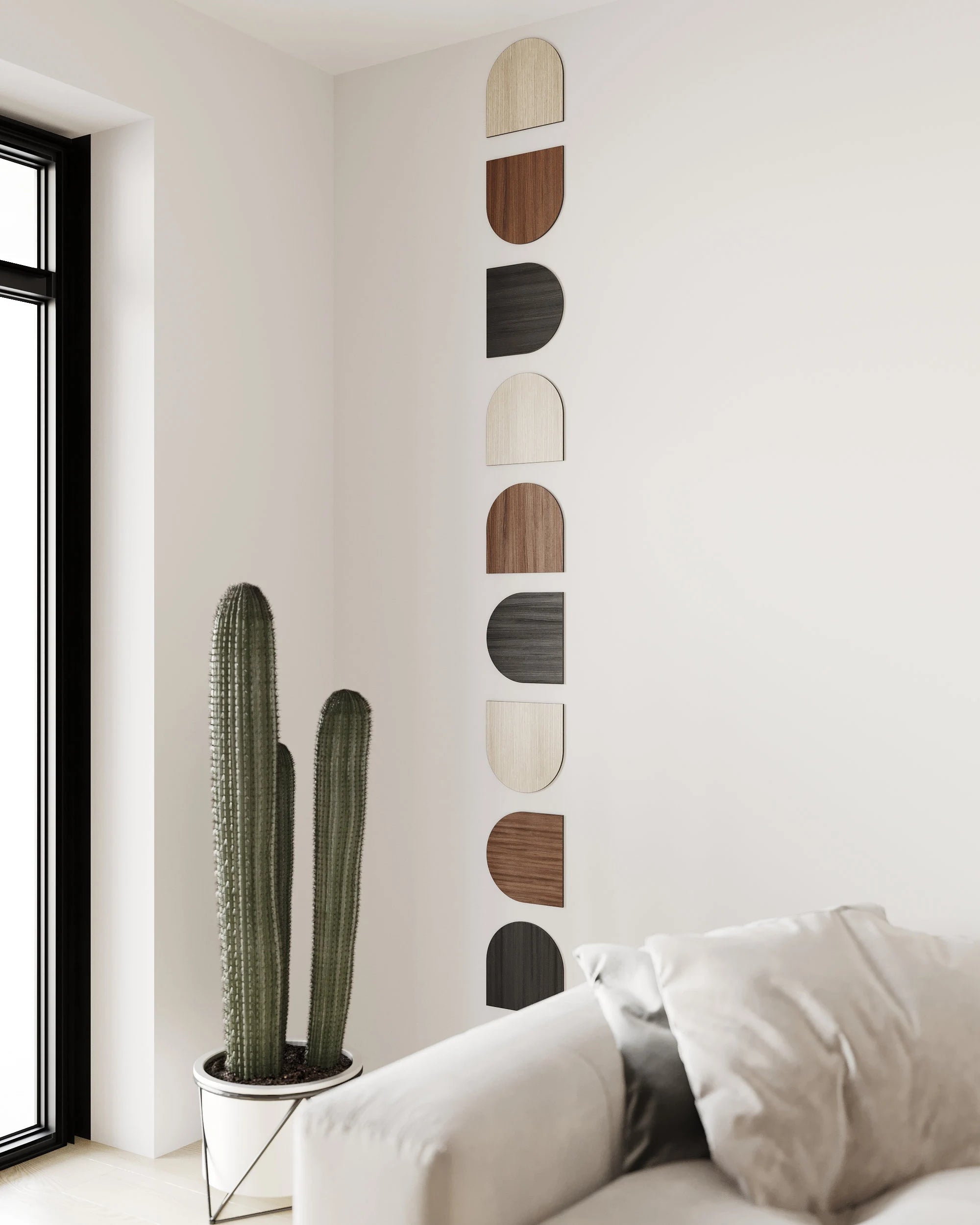 Large Semicircle Wooden Wall Panels - Half Circle Oak Veneer Panels panels by Artvoom – wood decor