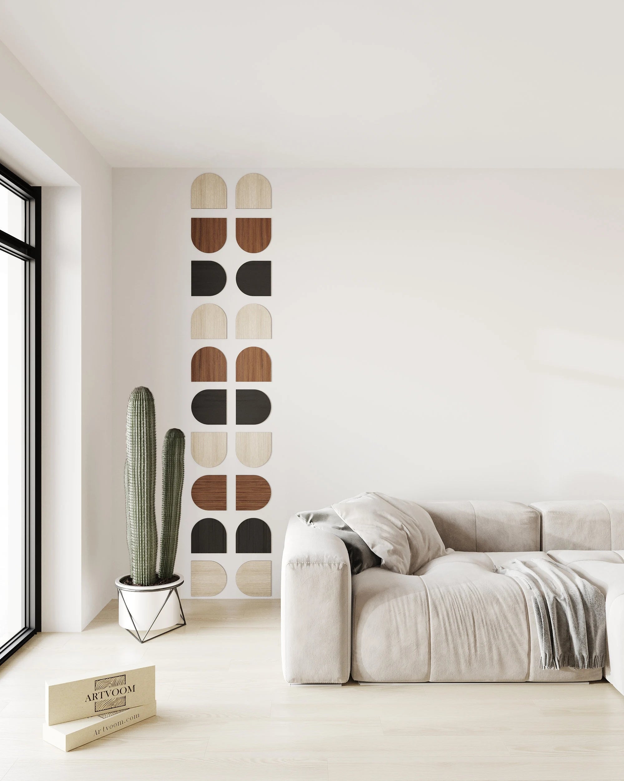 Large Semicircle Wooden Wall Panels - Half Circle Oak Veneer Panels panels by Artvoom – wood decor