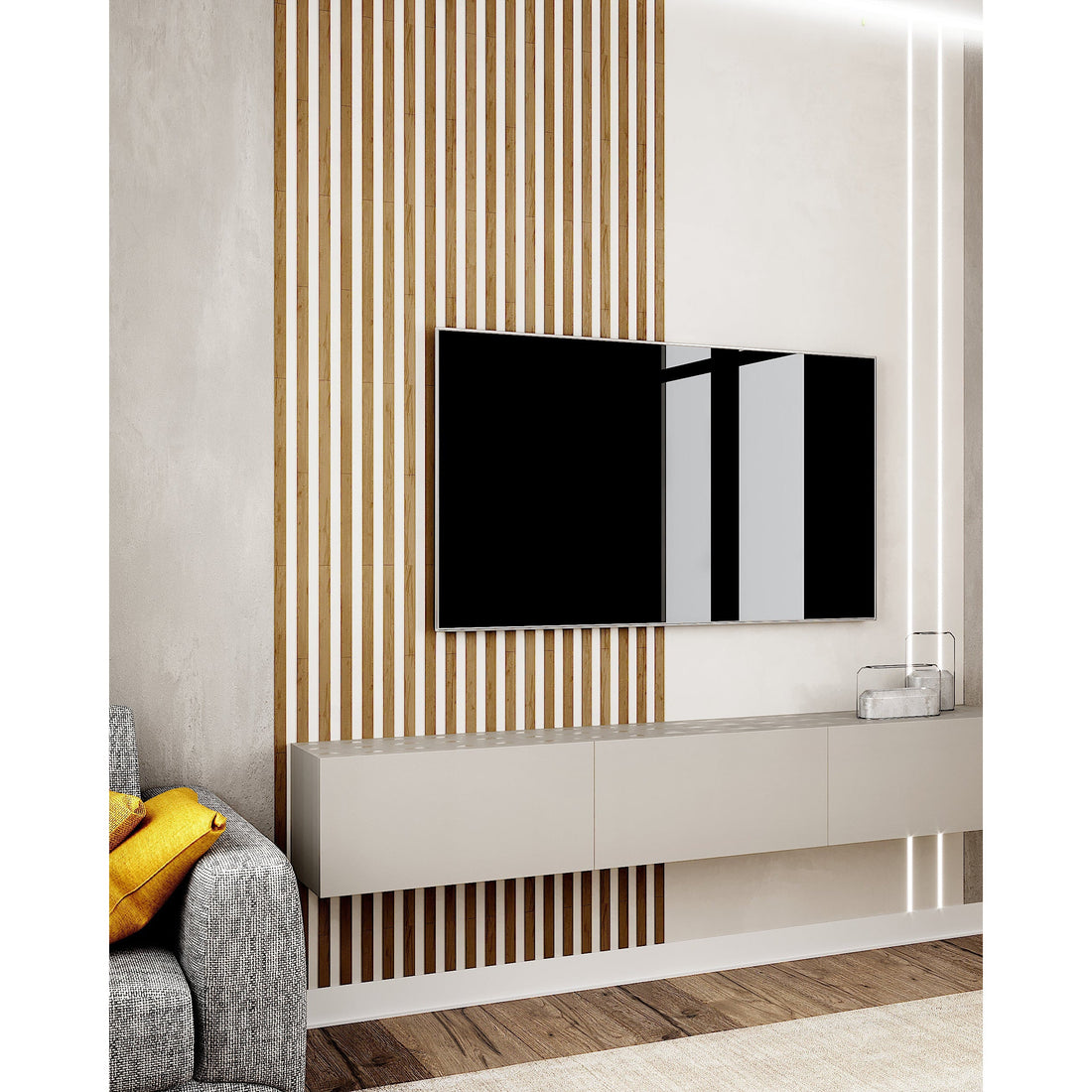 Narrow Oil Oak Wooden Wall Slats, 24 pcs in box. Artvoom Wall Decor panels by Artvoom – wood decor