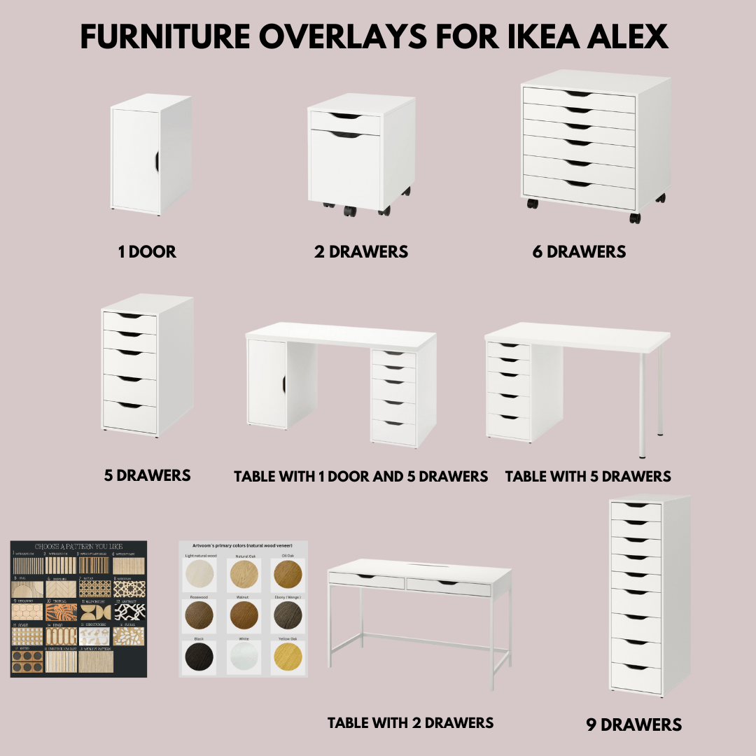 Overlay wooden panels for decorating ikea dresser alex with pattern panels by Artvoom – wood decor