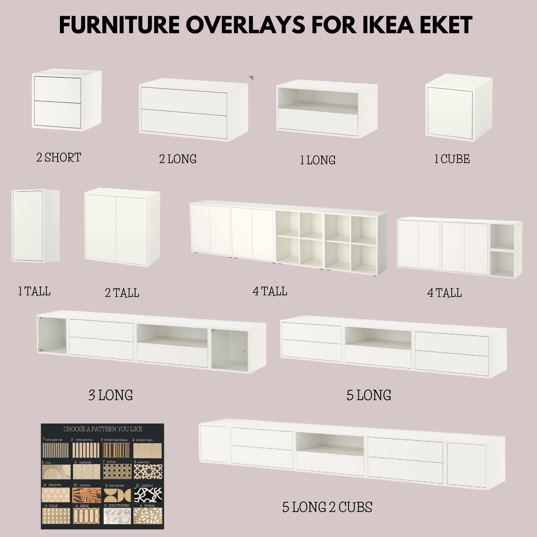 Overlay wooden slats panels for decorating ikea e dresser panels by Artvoom – wood decor