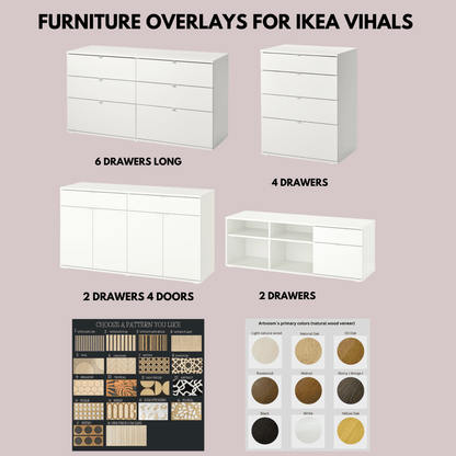 Overlay wooden slats panels for decorating ikea vihals dresser panels by Artvoom – wood decor
