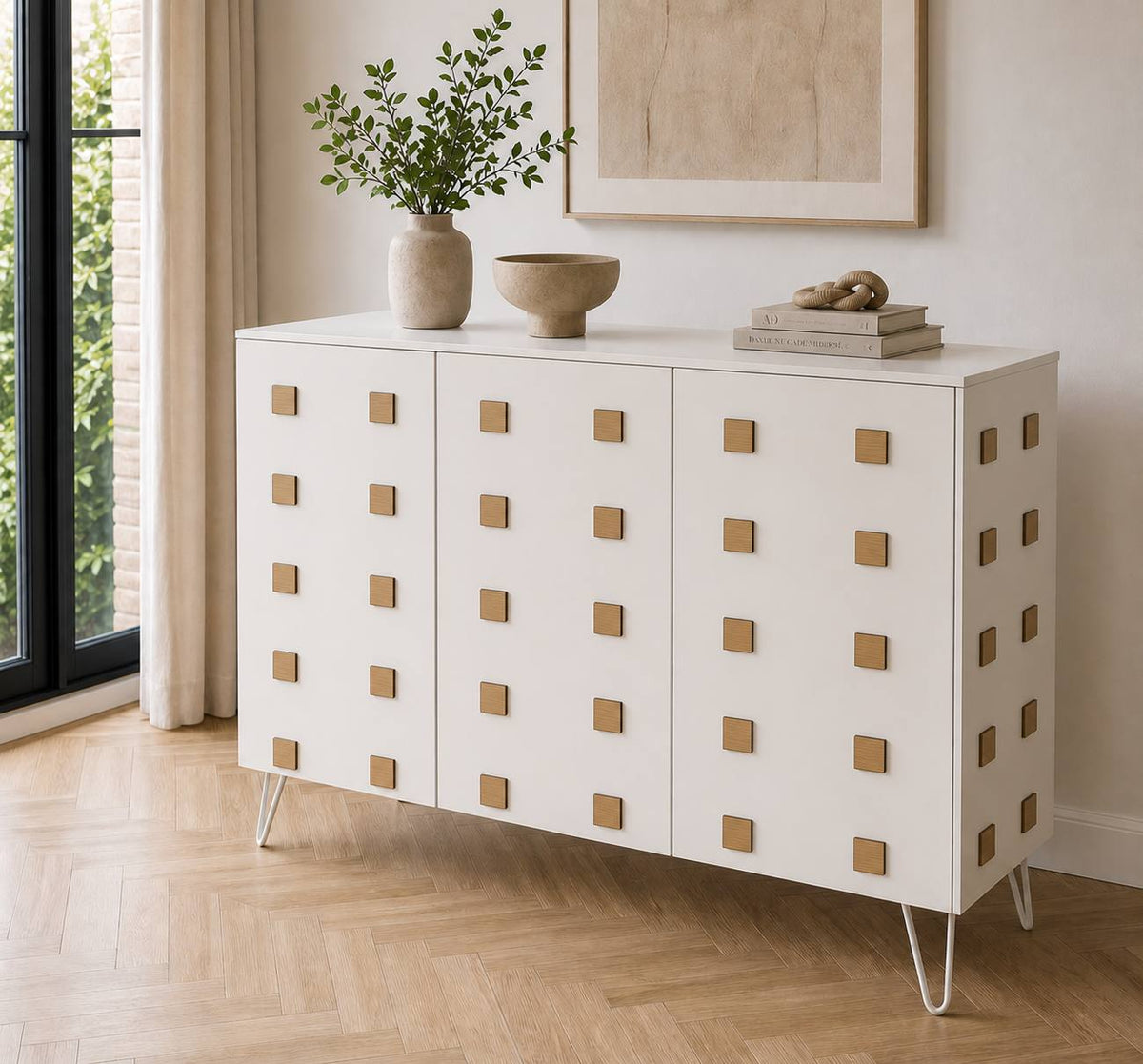 Drawer &amp; Cabinet Door Panels, Self Adhesive Geometric Wood Shapes for DIY Cabinet Decor