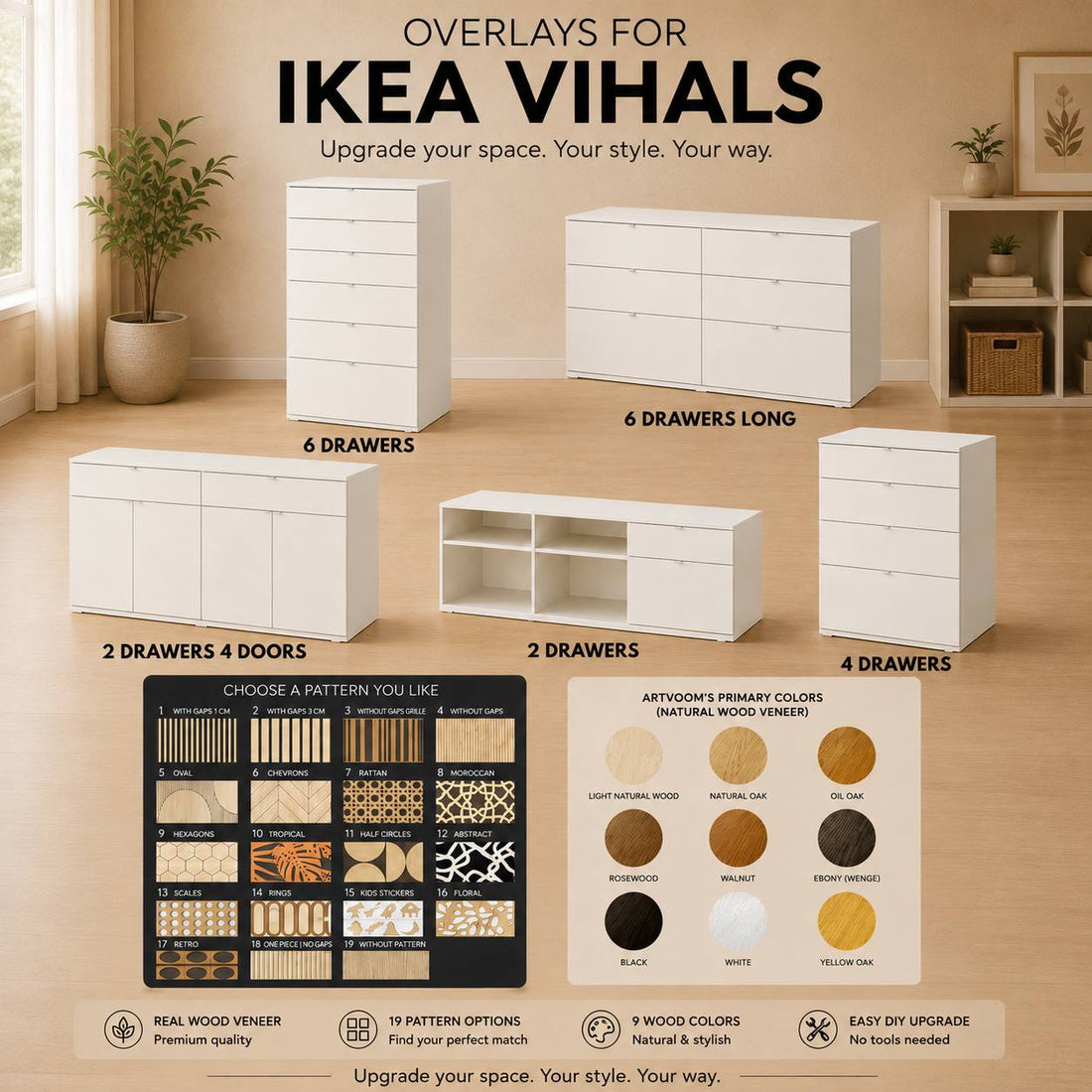 IKEA Vihals Kommodenaufsätze – Schrankfronten-Upgrade