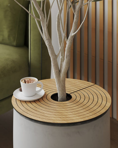 Plant pot cover, wood mulch ring of oak veneer panels by Artvoom – wood decor