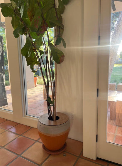 Plant pot cover, wood mulch ring of oak veneer panels by Artvoom – wood decor