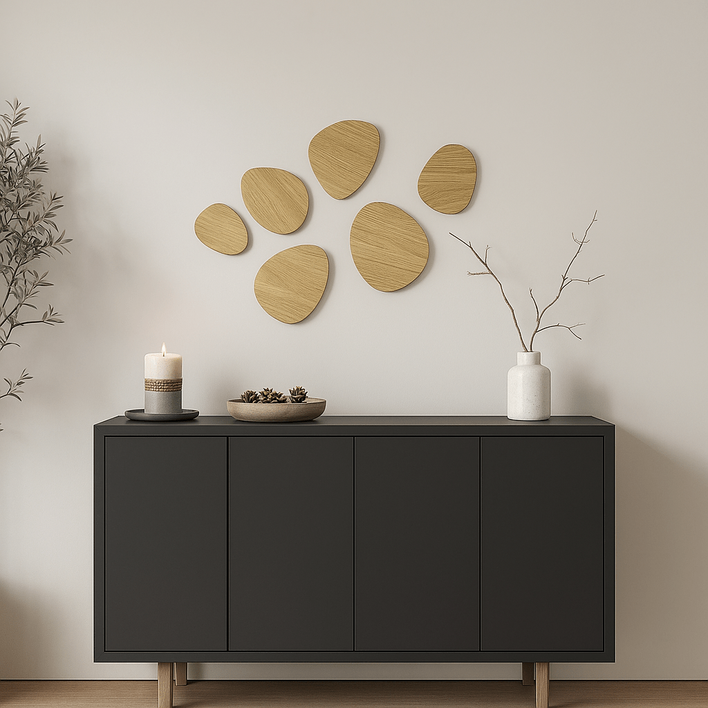 Set of 7 Abstract Drops, Boho Geometric Wall Decor panels by Artvoom – wood decor