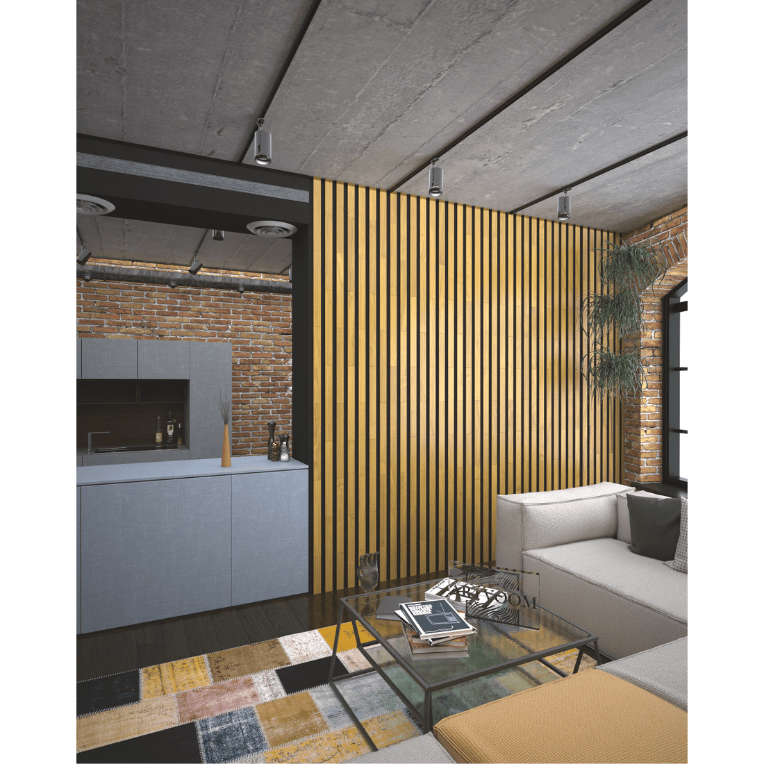 Wide Yellow Oak Wooden Wall Slats, 24 pcs in box. Artvoom Wall Decor panels by Artvoom – wood decor