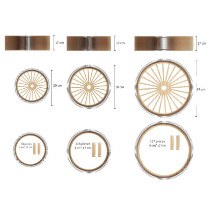 Wooden Pendant Fixture – Modern Designer Slats Chandelier panels by Artvoom – wood decor