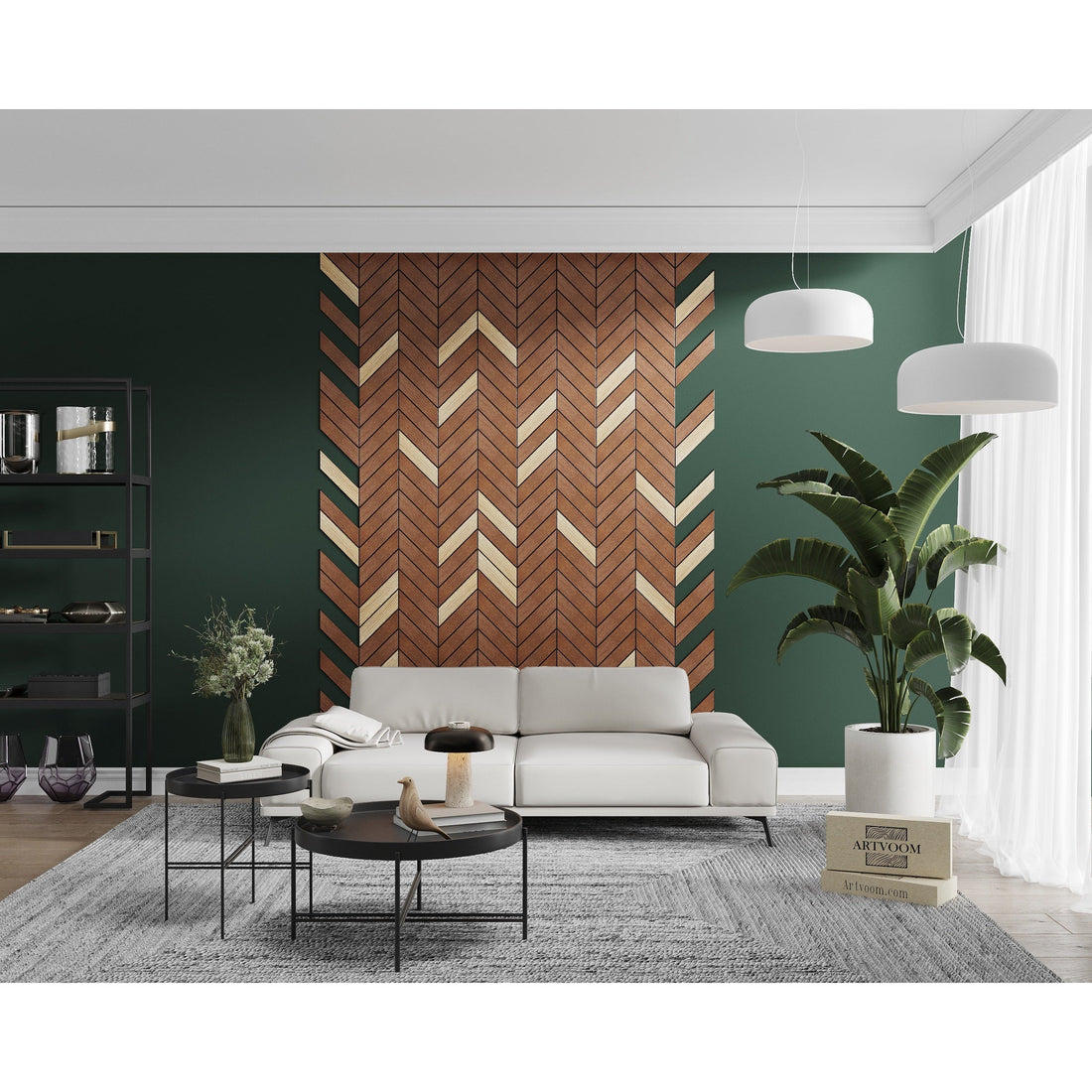 Wooden Walnut Chevrons for Wall Panels, 38 pcs in box. Artvoom Wall Decor panels by Artvoom – wood decor