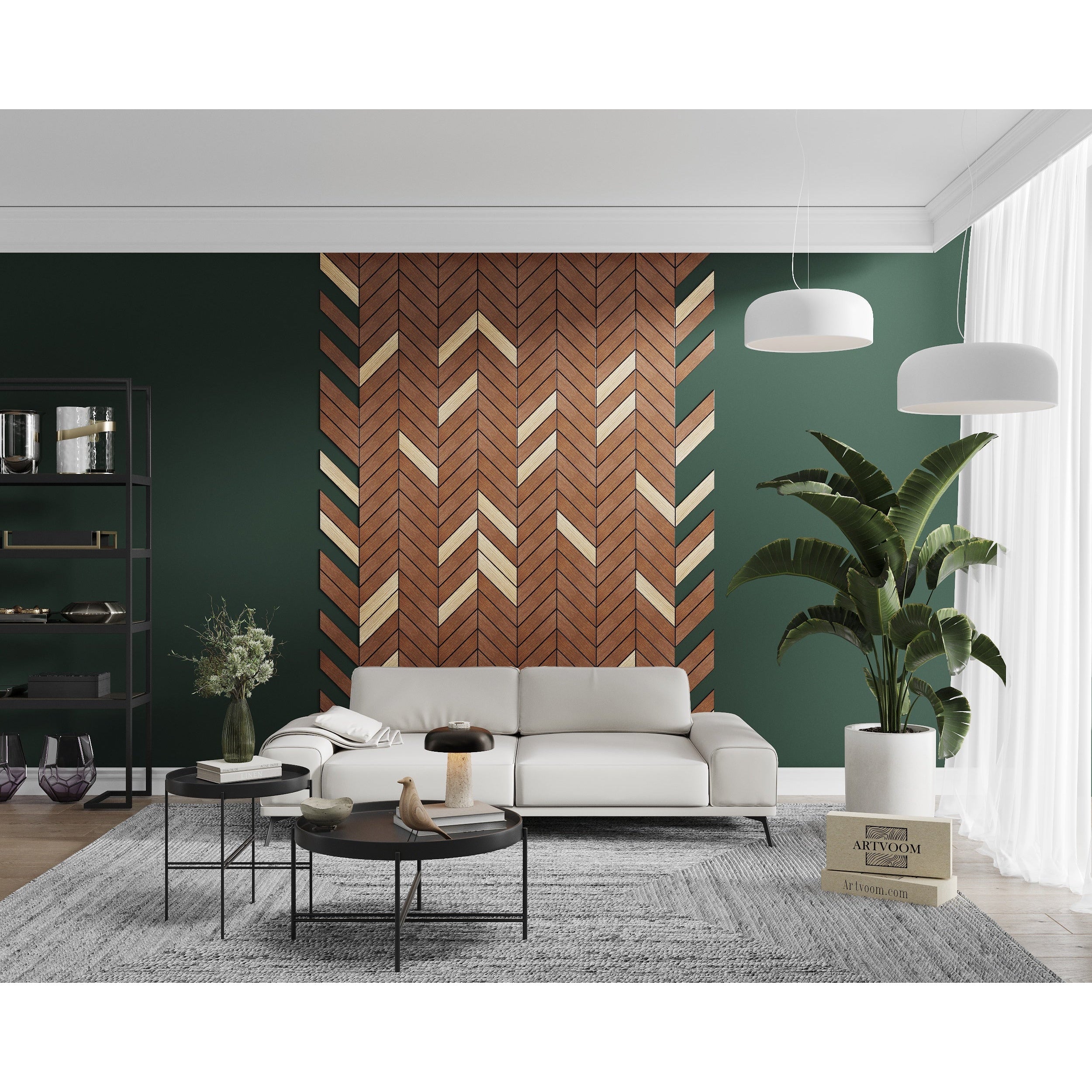 Wooden Walnut Chevrons for Wall Panels, 38 pcs in box. Artvoom Wall Decor panels by Artvoom – wood decor