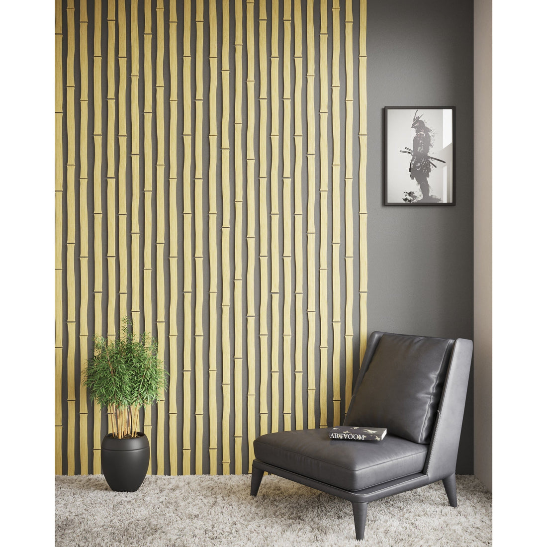 Yellow Oak Bamboo Panel Wall Slats, 24 pcs in box. Artvoom Wall Decor panels by Artvoom – wood decor