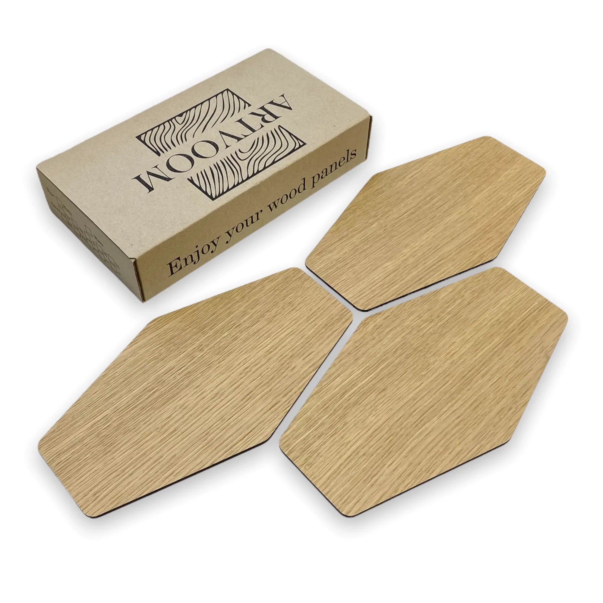 Long hexagons Rosewood, Wooden Wall Panels, 15 pcs in box. Artvoom Wall Decor panels by Artvoom – wood decor
